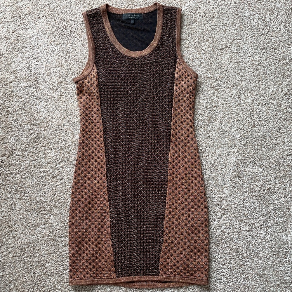 Rag & Bone metallic knit dress
